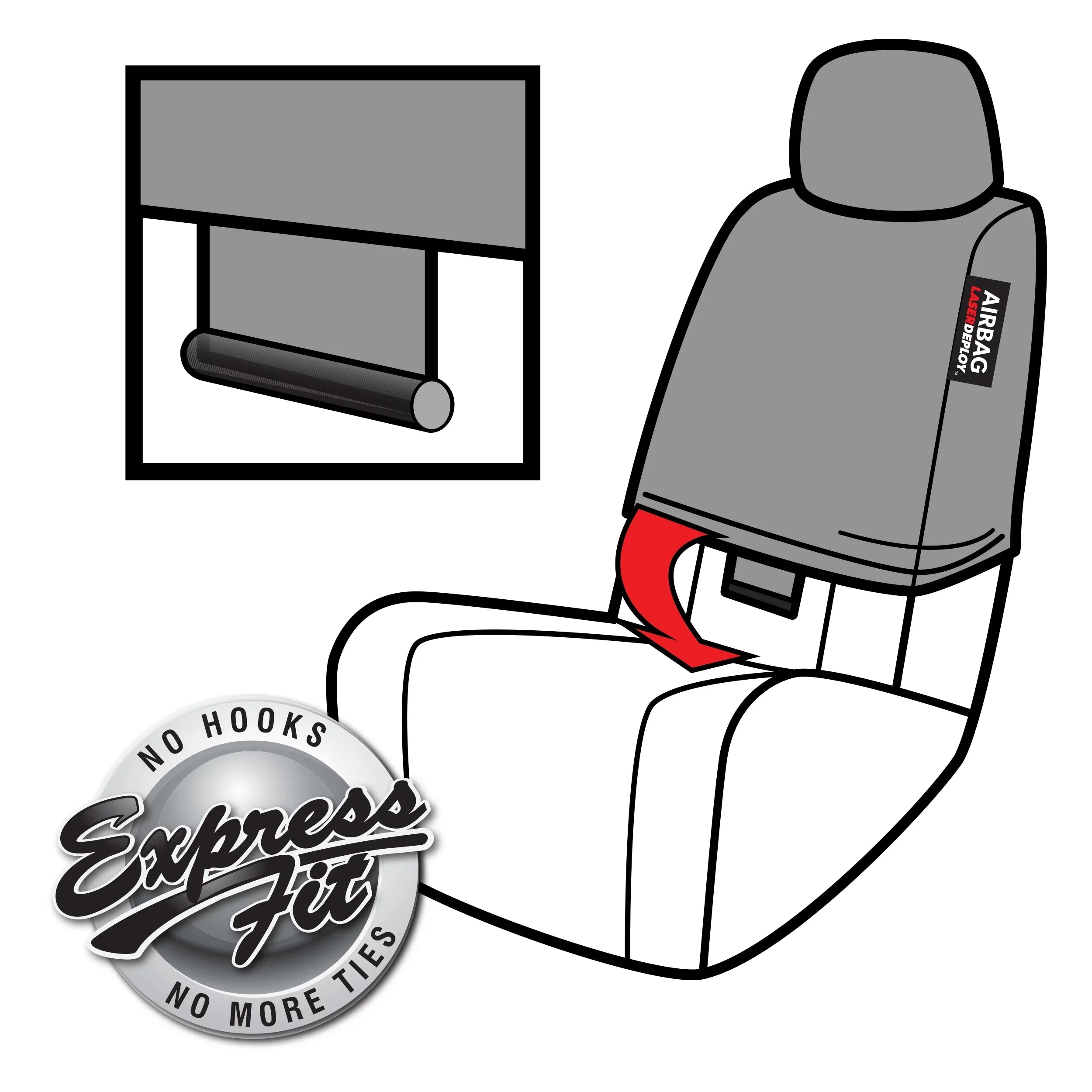 Genuine Dickies 2 Piece Durazone Car Sizeeat Covers, Black