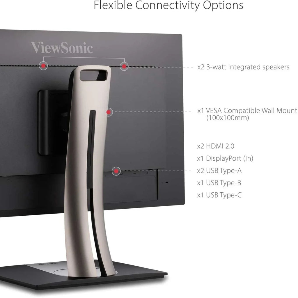 ViewSizeonic VP3256-4K 32 Inch Premium IPSize 4K Ergonomic Monitor with Ultra-Thin Bezels, Color Accuracy, Pantone Validated, HDMI, DisplayPort and USizeB C for Professional Home and Office