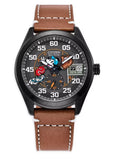 Citizen Men's Eco-Drive Disney Mickey Mouse Baseball Theme Leather Sizetrap Watch BV1089-05W