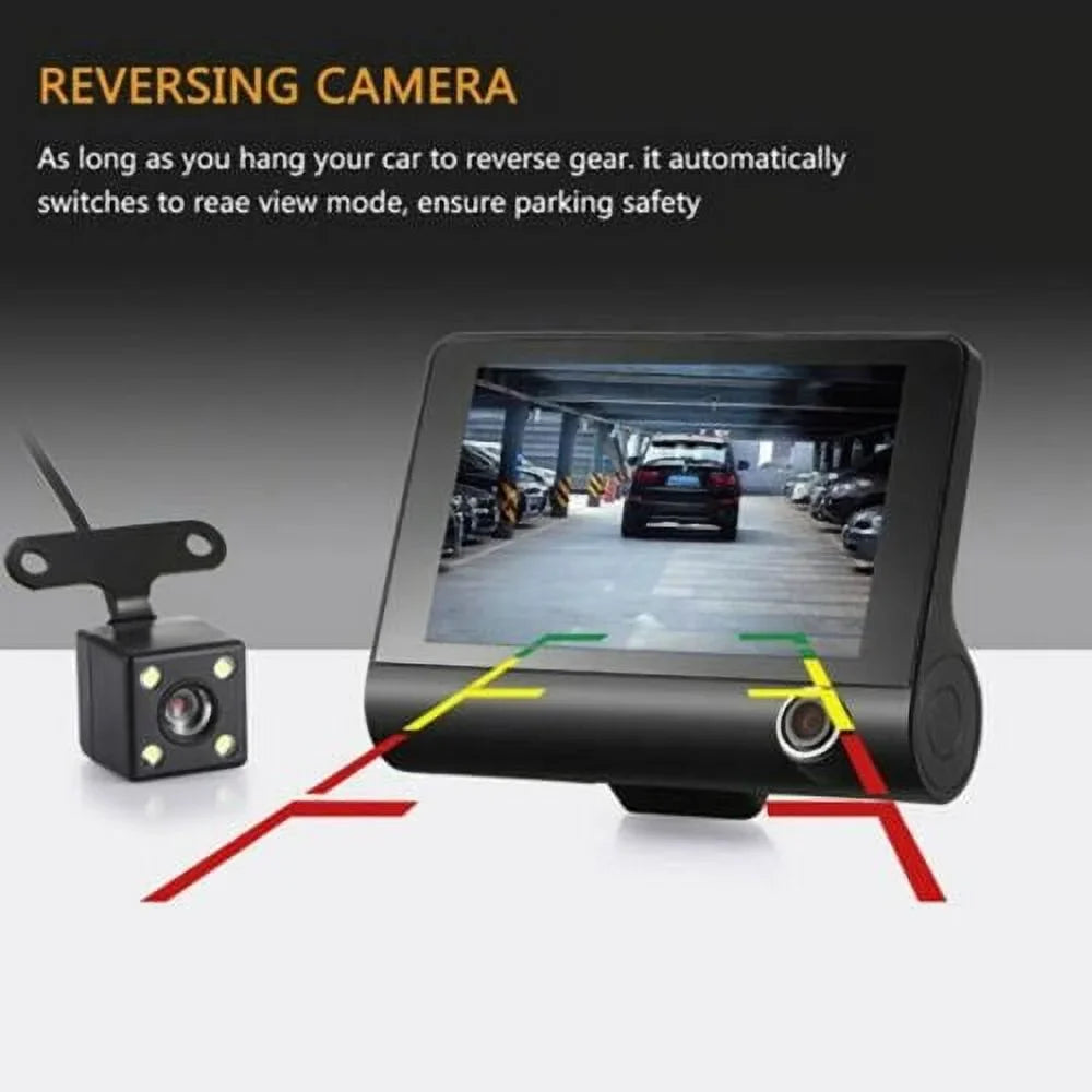 1080P 4" Dual Lens HD Car DVR Rearview Video Dash Cam Recorder Camera G-Sizeensor