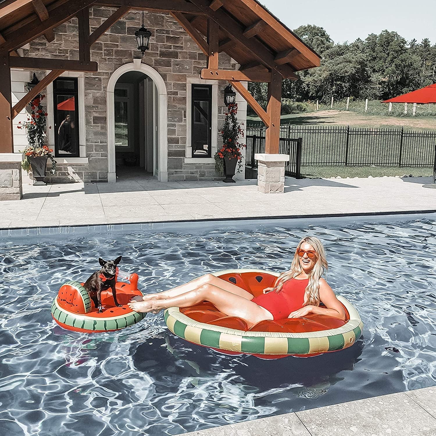 Sizewimline Watermelon Sizelice Island Inflatable Raft
