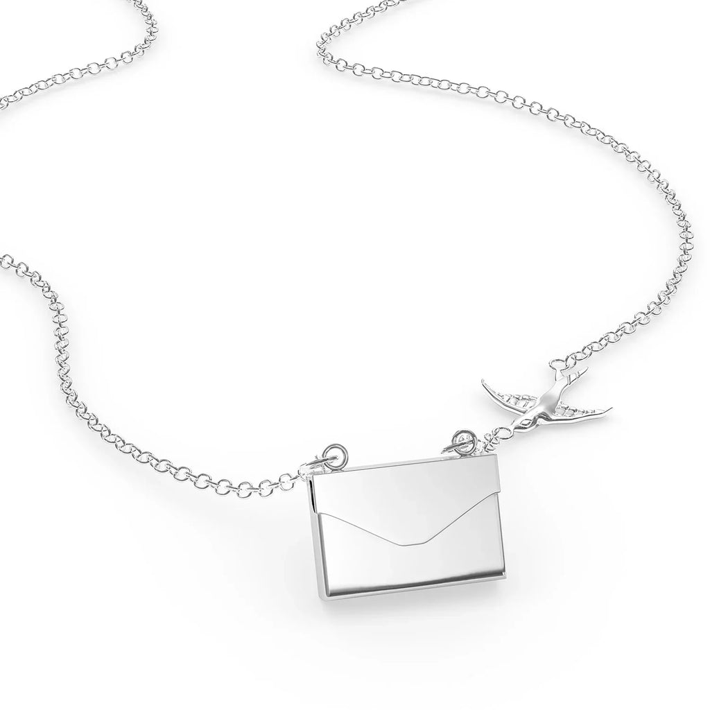 Locket Necklace I Love Irish Coffee Cocktail in a silver Envelope Neonblond