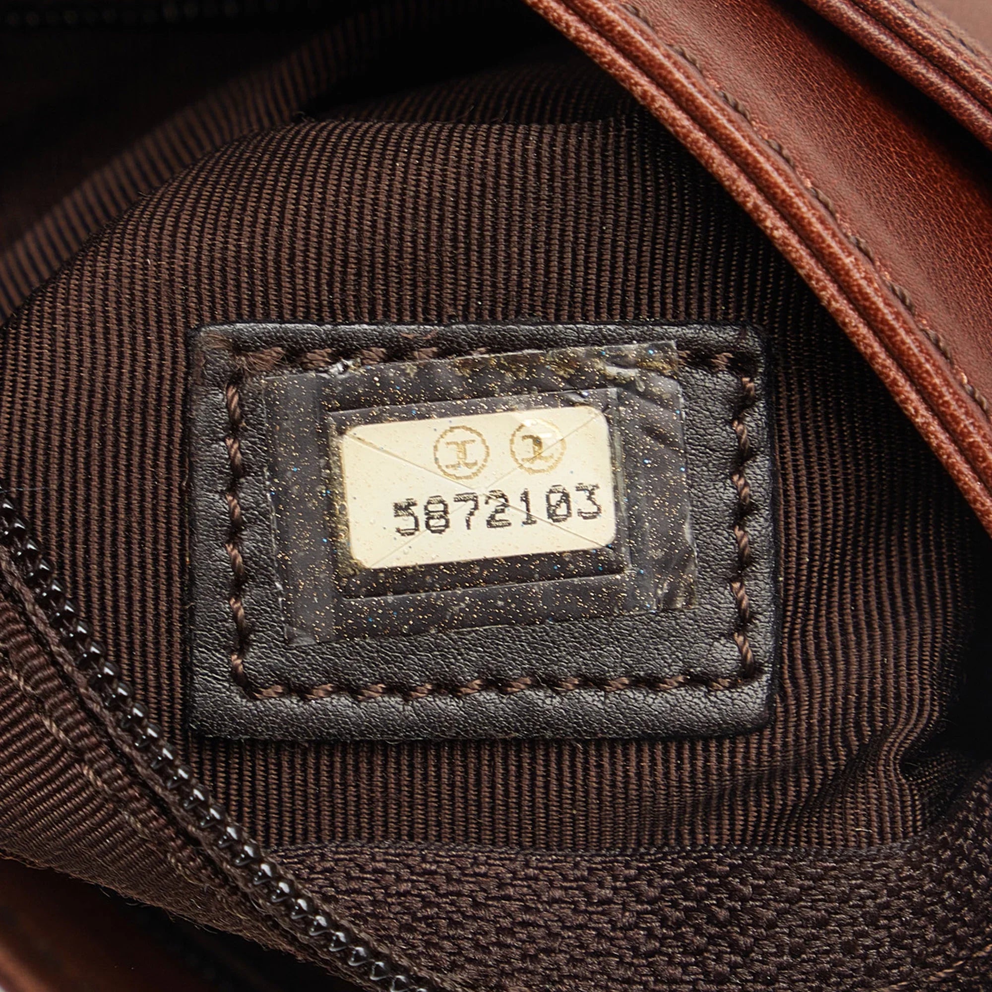 Pre-Owned Authenticated Chanel CC Belt Bag Lambskin Leather Brown Unisex (Fair)