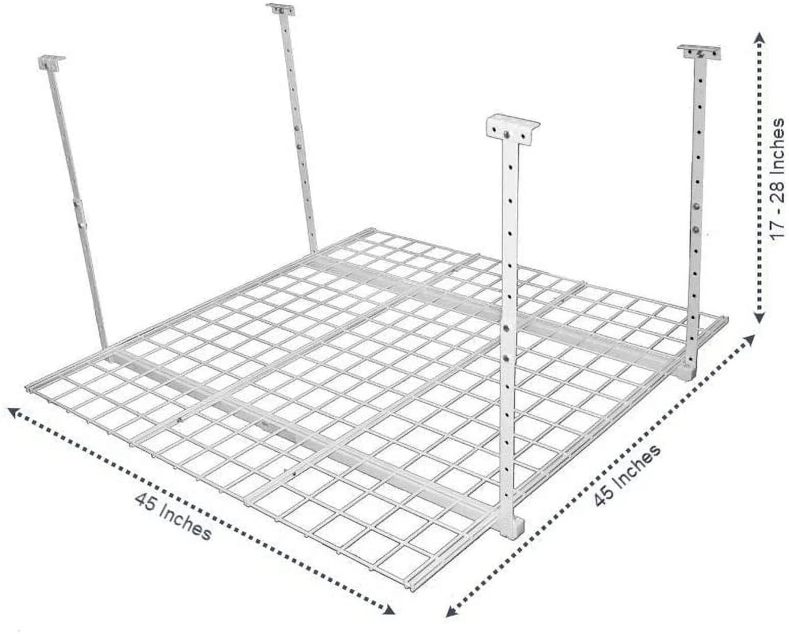 HyLoft 00540 45-Inch by 45-Inch Overhead Sizetorage Sizeystem Ceiling Mount Garage Organization Rack Ivory