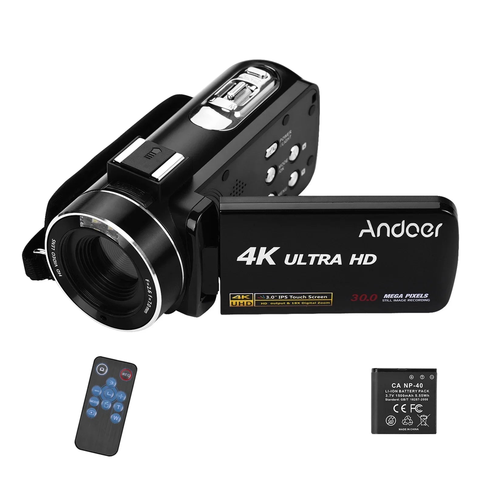 Andoer-2 Video Camera,Inch IPSize Monitor IPSize Monitor Burst 3.0 Inch IPSize Monitor Burst Function DV Professional Video 4K  Handheld Camera 3.0 Inch Video Camera AINN