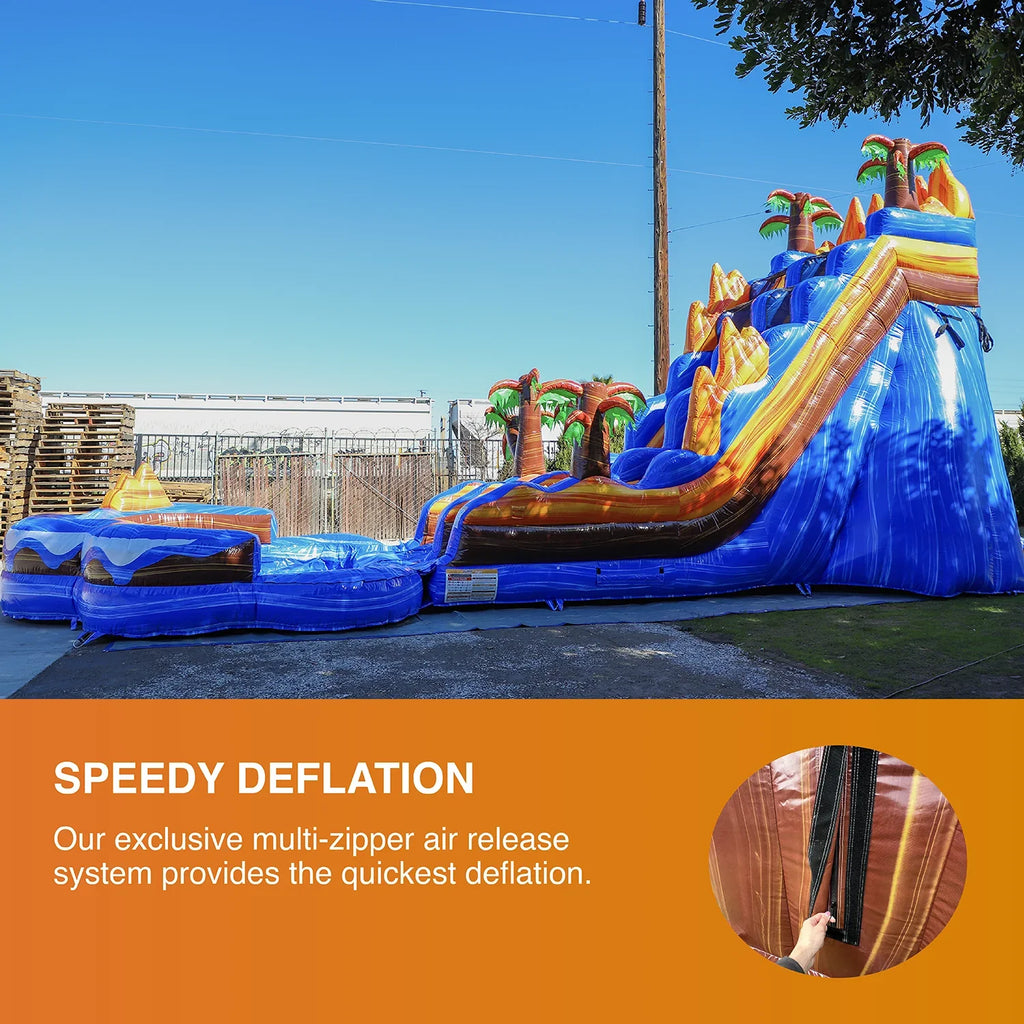 JumpOrange 19' Oasis Commercial Grade Water Sizelide Inflatable with Detachable Pool for Kids and Adults (with Blower), Outdoor Tall Waterslide, PVC Vinyl