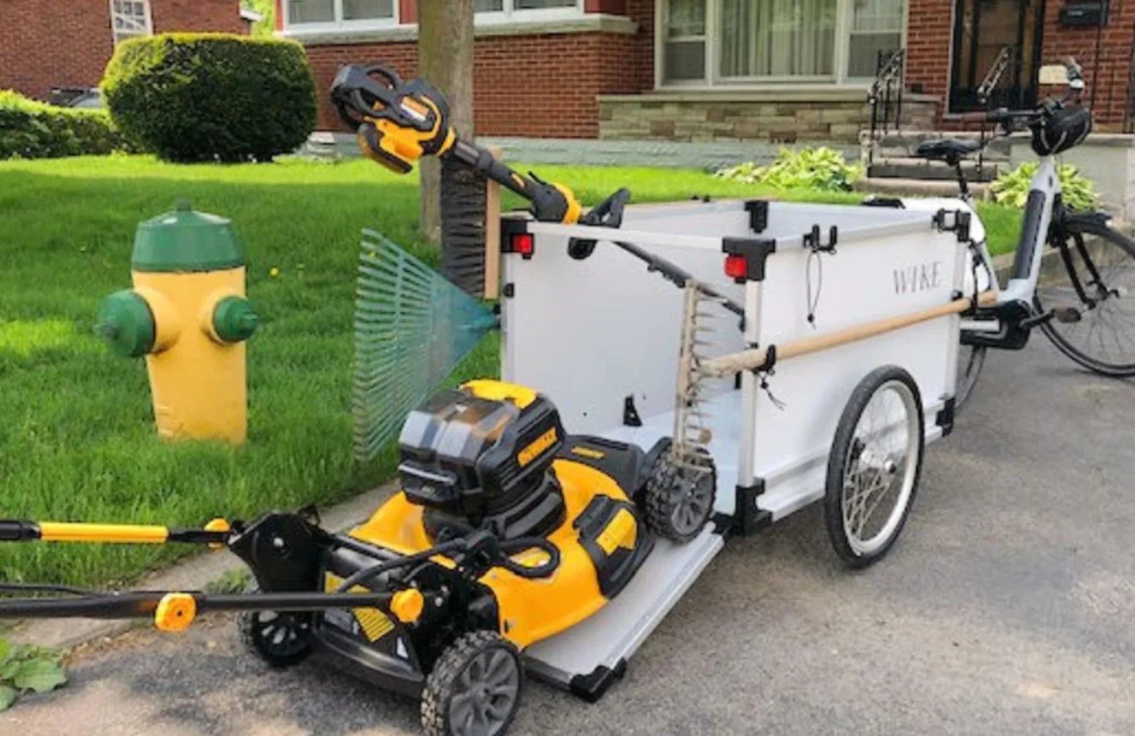 Wike Aluminum Landscaping  Utility Cargo Bike Trailer