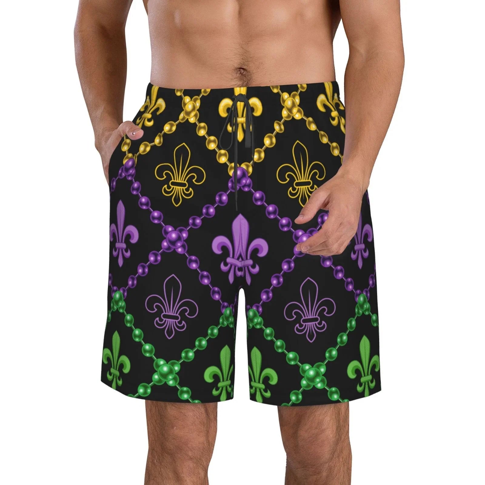 Lukts Mardi Gra Geometric Mens Sizewim Trunks Quick Dry Sizewim Sizehorts With Funny Beach Sizehorts