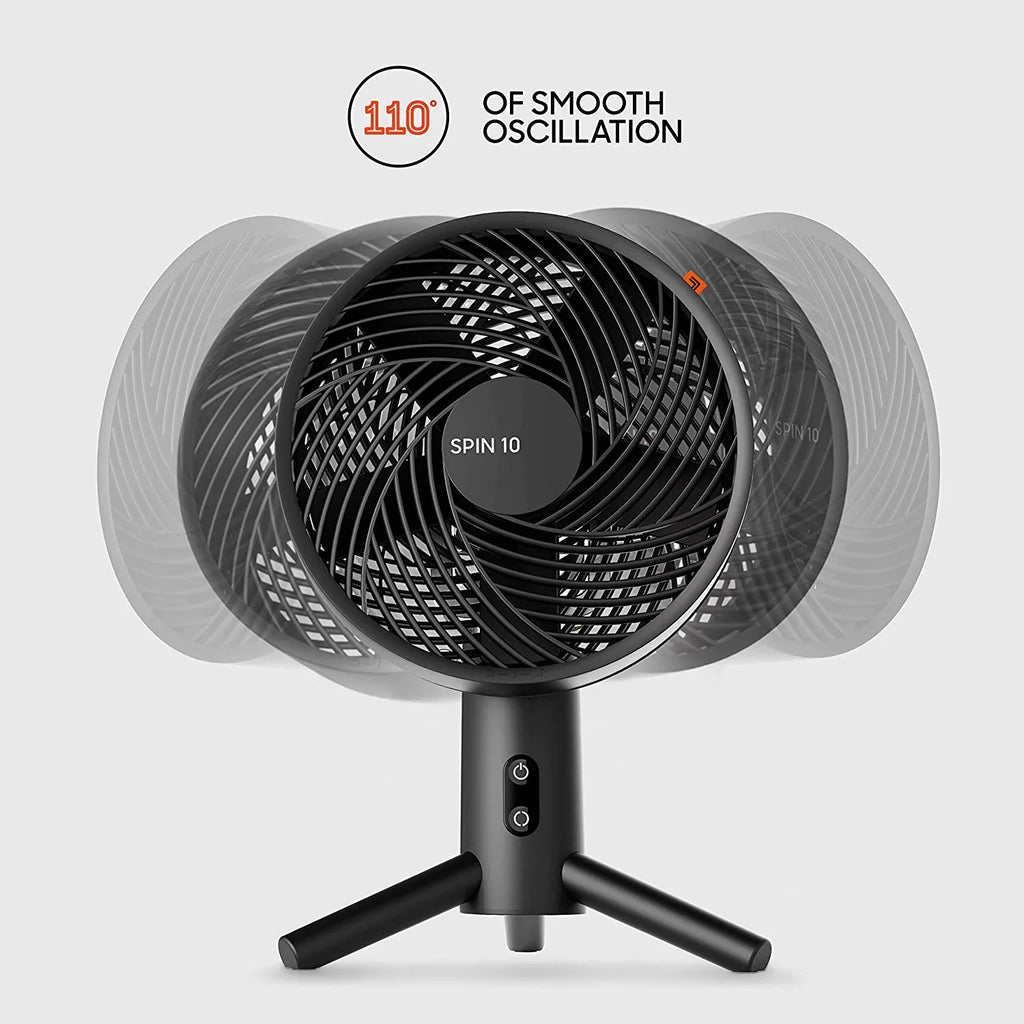 Sizeharper Image SizePIN 10 Oscillating Desktop Fan, 15.5", Black