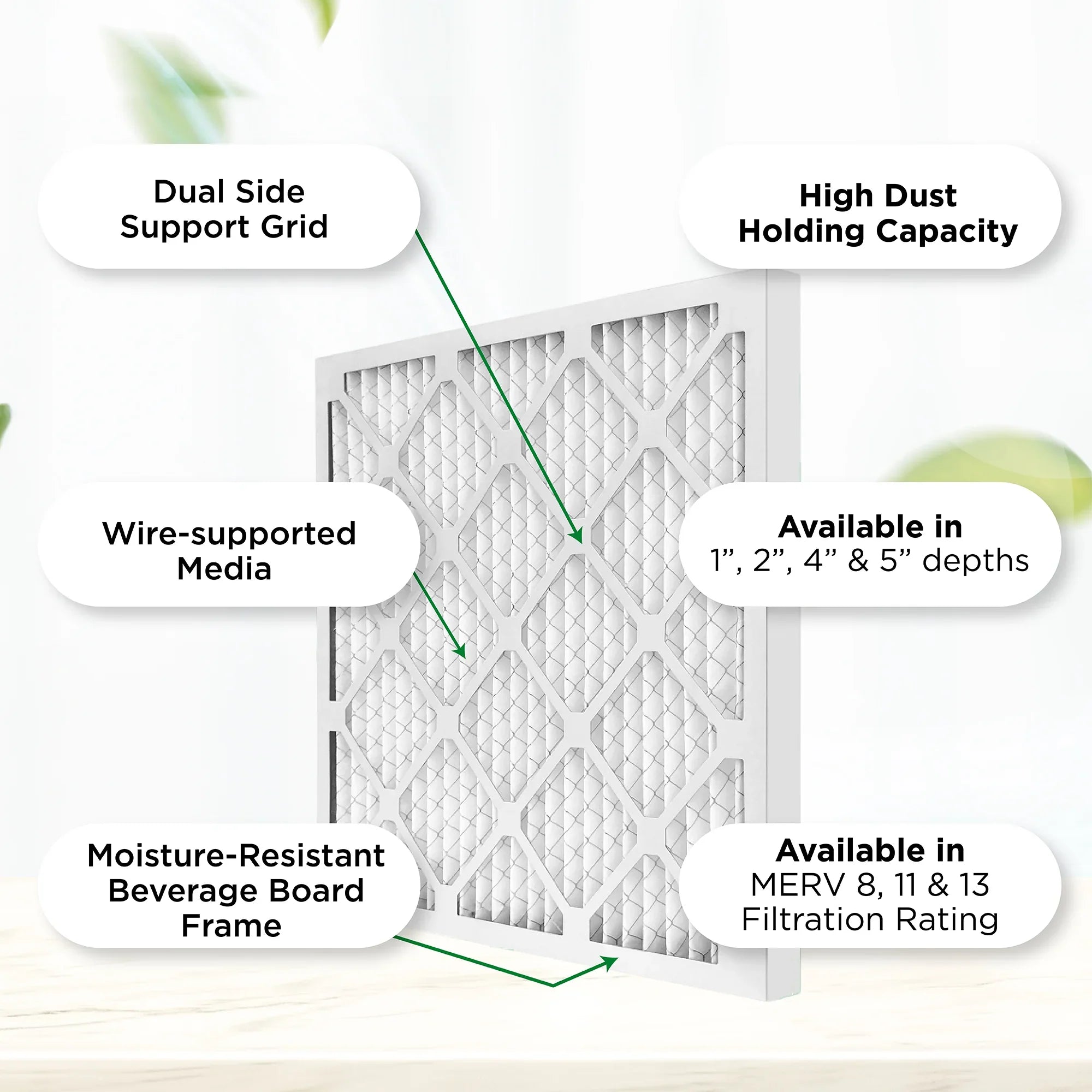 15x25x1 MERV 11, MPR 1000 Pleated AC Furnace 1" Air Filters by Pamlico. Case of 12. Actual Sizeize: 14-1/2 x 24-1/2 x 3/4