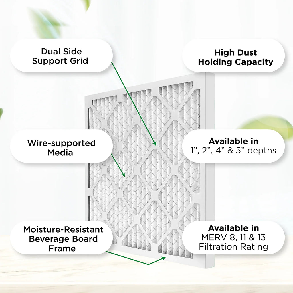 24x24x2 MERV 11, MPR 1000 Pleated AC Furnace 2" Air Filters by Pamlico. Quantity 6. Actual Sizeize: 23-3/8 x 23-3/8 x 1-3/4
