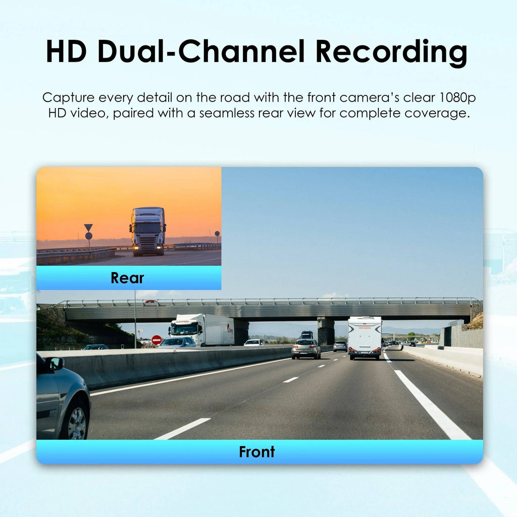 DT2 Dual Channel 1080p Front and Rear Dash Cam