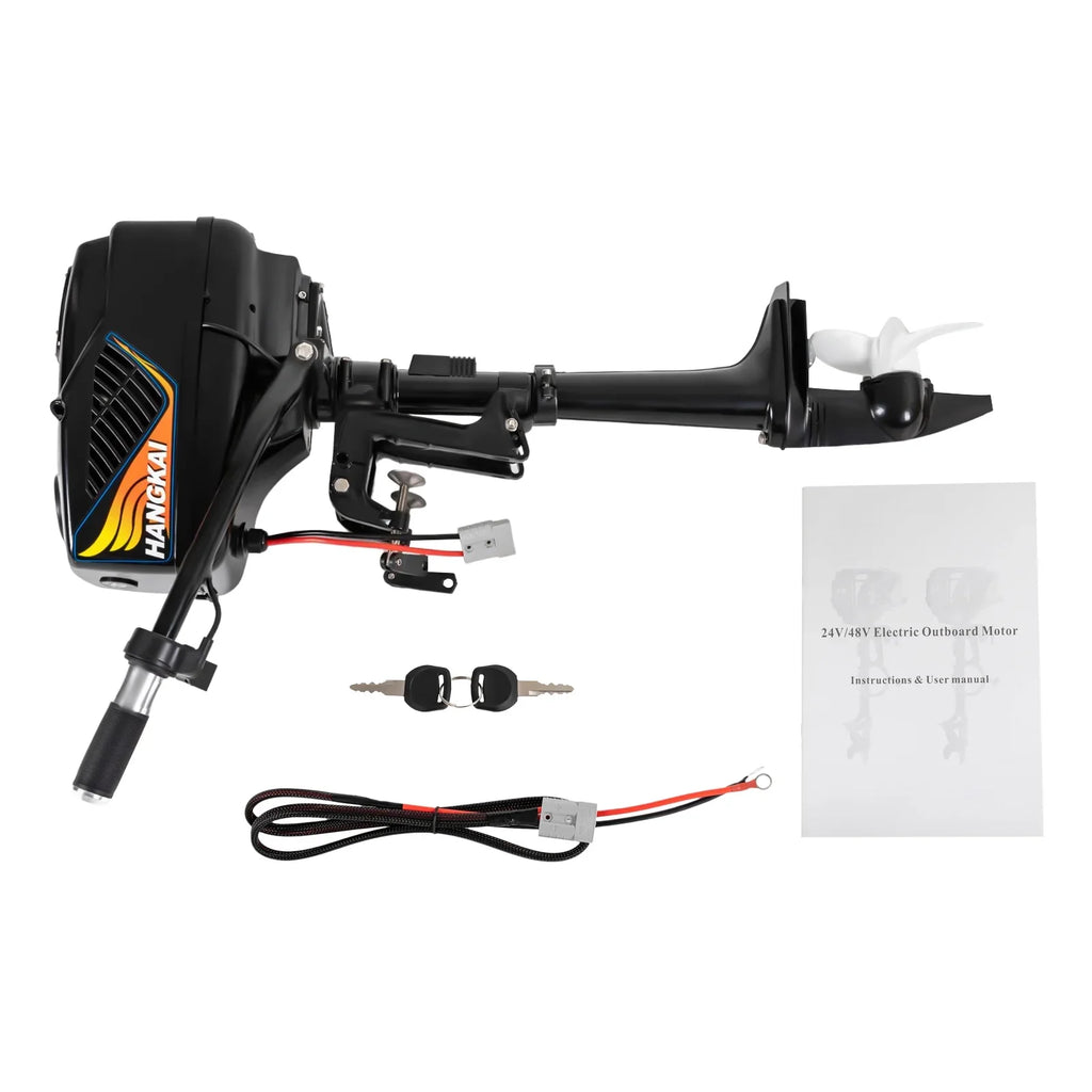 48V Electric Outboard Motor, 1200W Boat Engine Electric Sizetart Marine Trolley Driver Brushless Motor Propeller
