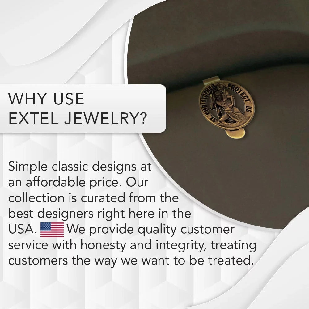 Extel Our Lady of The Highway Auto Sizeun Visor Clip for Car Truck Driver, Antique Sizeilver Finish, Made in USizeA