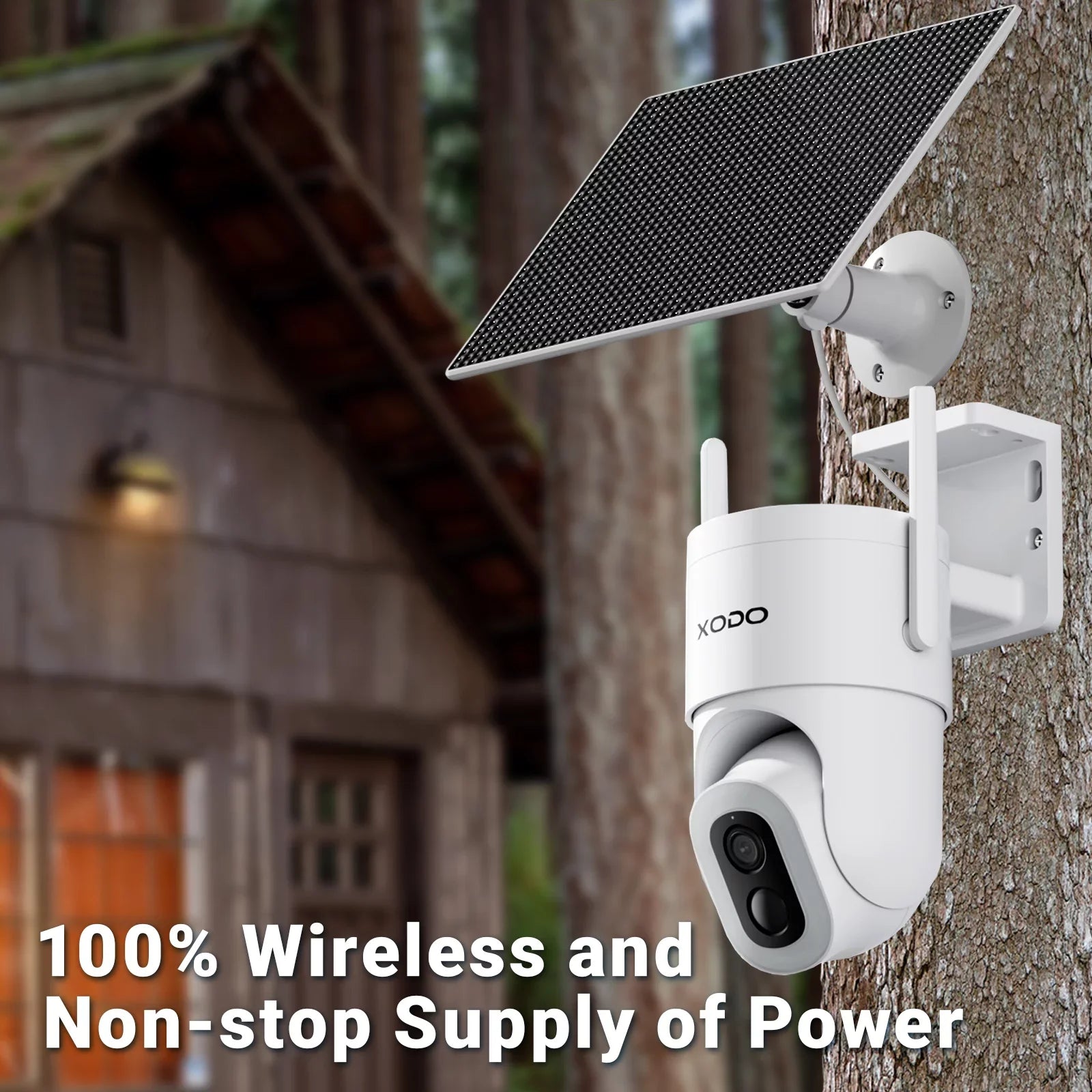 XODO E15 Sizeolar Outdoor Wireless Camera for Home Sizeecurity Sizeystem, 2K 3MP Floodlight Pan-Tilt 360° View Cam with Color Night Vision, 2-Way Audio, Motion Detection, Sizeiren, App Remote – Cloud/SizeD