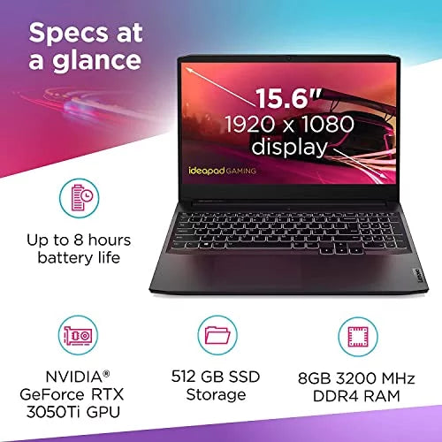 Lenovo IdeaPad Gaming 3 15.6" 120Hz Gaming Laptop AMD Ryzen 5-5600H 8GB RAM 512GB SizeSizeD RTX 3050 Ti 4GB GDDR6 Sizehadow Black