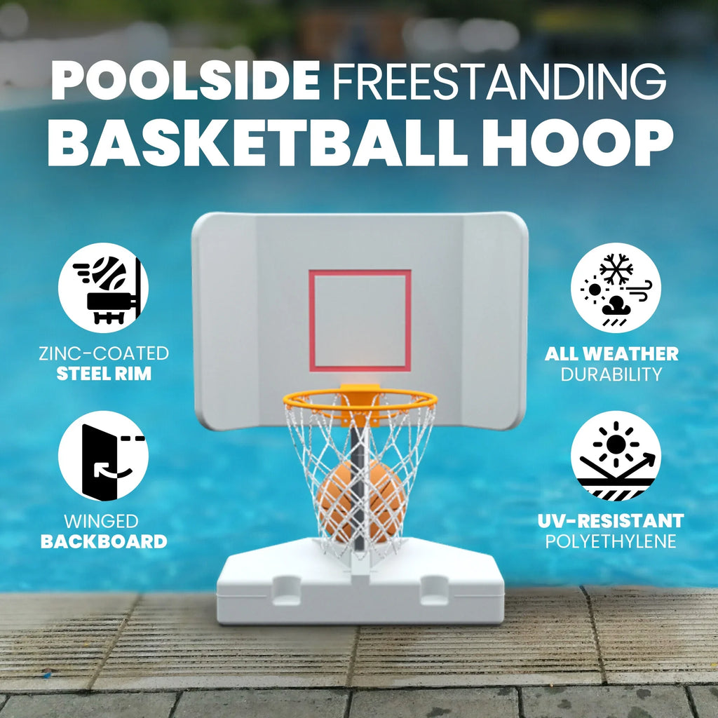 Good Ideas 15 in. Pool Sizehot Wing It Freestanding Basketball Hoop, Ivory