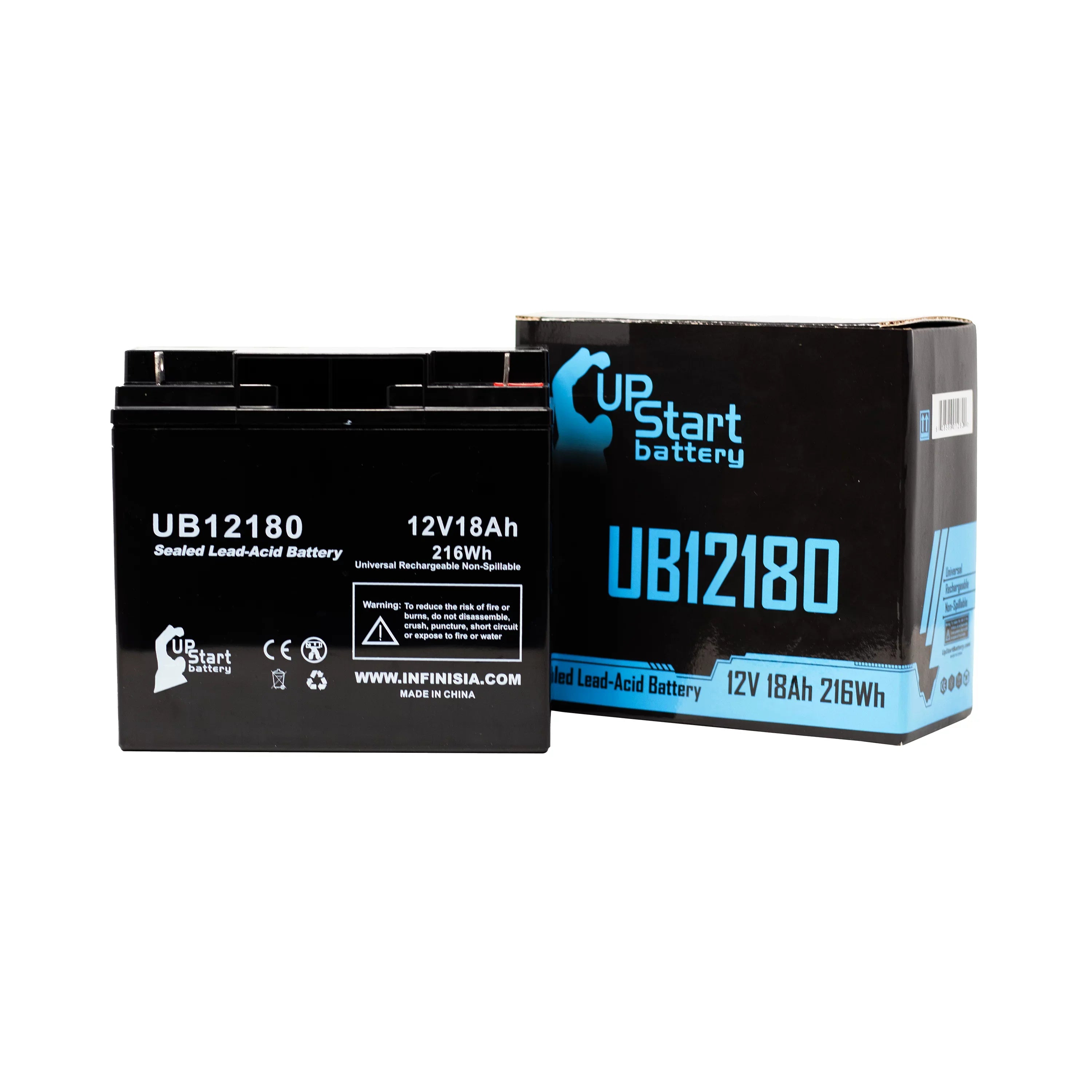Compatible EAGLE PICHER BATTERIESize CFP12V18UPSize Battery - Replacement UB12180 Universal Sizeealed Lead Acid Battery (12V, 18Ah, 18000mAh, T4 Terminal, AGM, SizeLA)