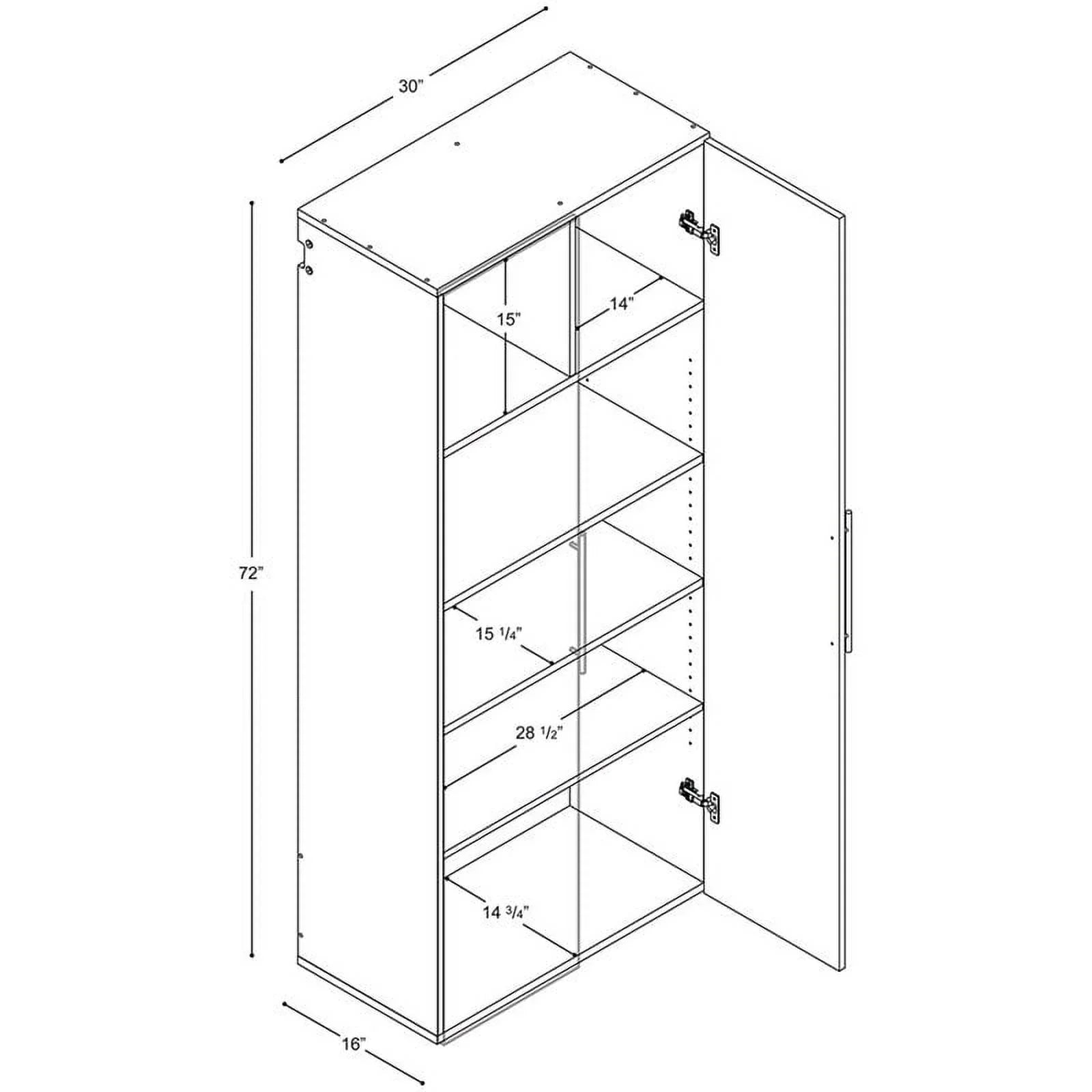 Pemberly Row 30" Large Wall Mounted Garage Cabinet in Ivory Finish