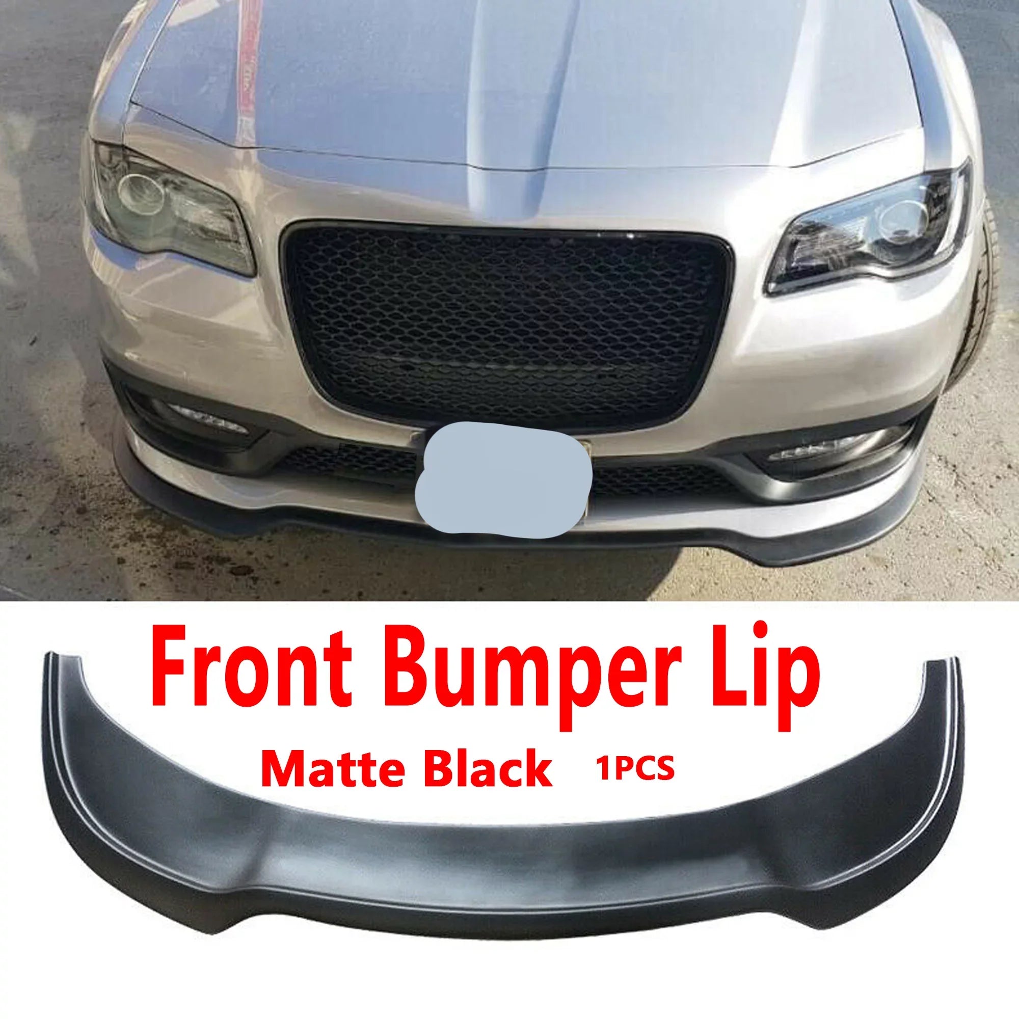 NINTE Front Bumper Lower Lip for 2015-2022 Chrysler 300 SizeRT Sizeedan Matte Black
