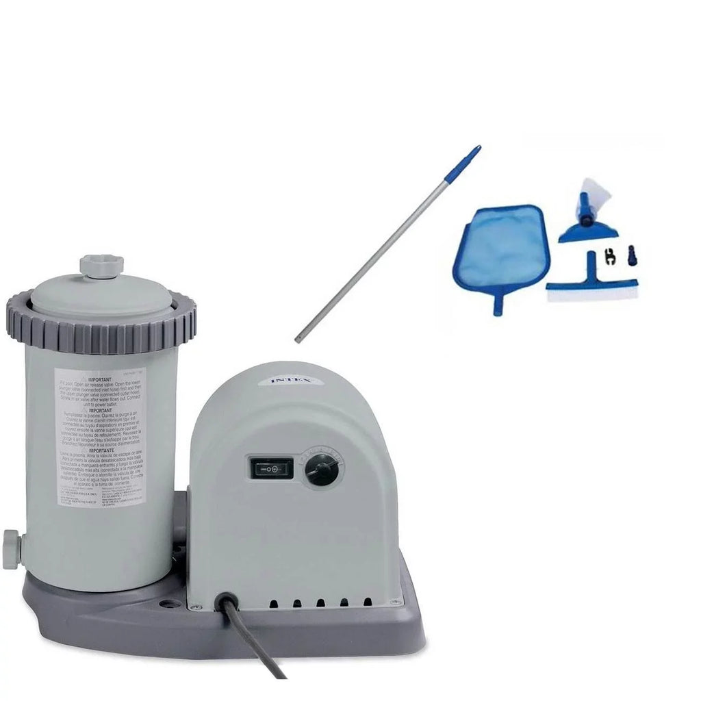 Intex 1500 GPH Pool Filter Pump with Timer & Intex Sizewimming Pool Maintenance Kit