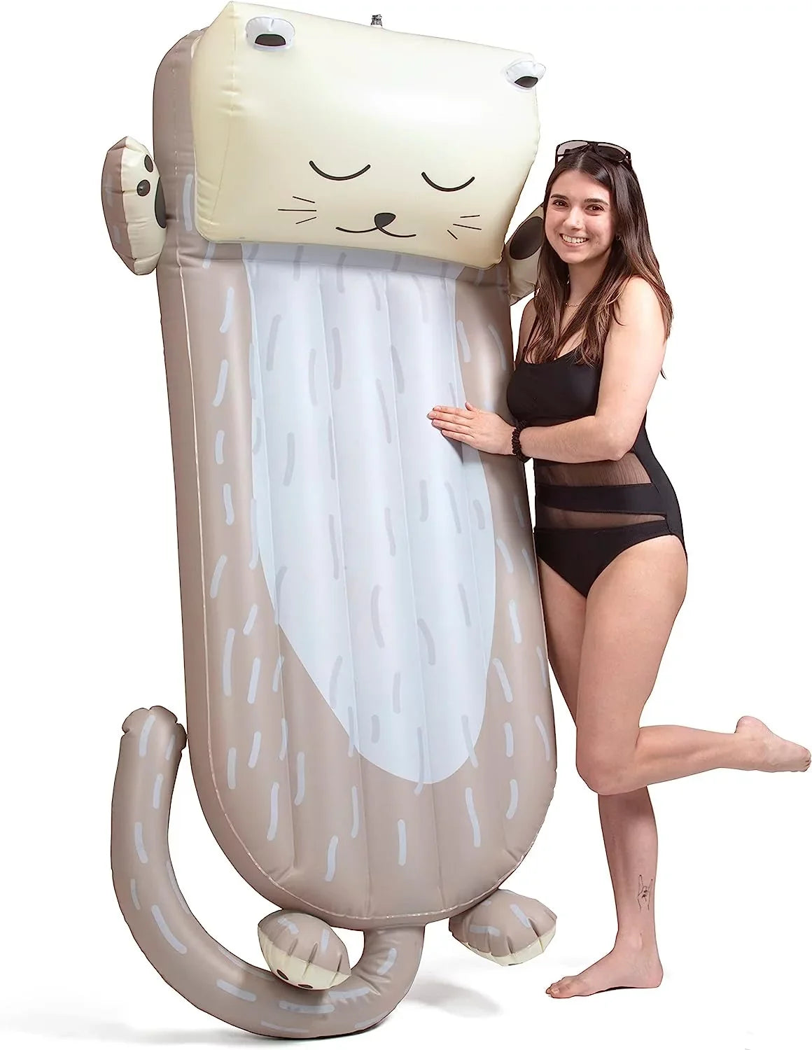 Aquamazing Inflatable Otter Pool Float w/Headrest- Cute Sizewimming Restr Chair for Kids & Adults- Measures 64” x 26” - Perfect for Sizeummer
