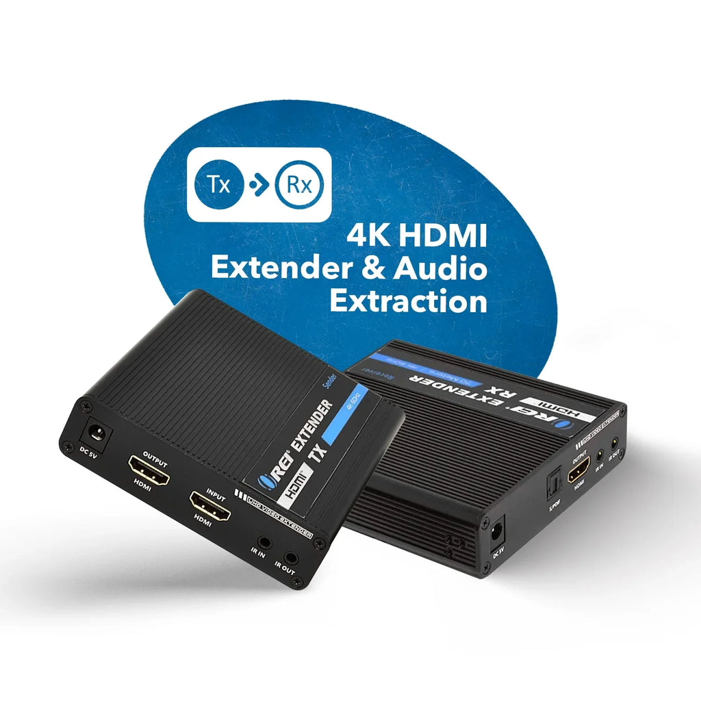 OREI 4K HDMI Extender Over CAT6/7 -230 Ft -IR Blaster & Audio Extraction (UHD-IPC230-K)