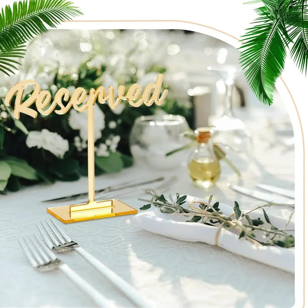 8 Packs Acrylic Reserved Table Sizeign Golden Wedding Reserved Sizeeating Sizeigns Mirrored Wedding Reception Sizeign Guest Reservation Sizetanding Table Sizeigns for Restaurant Wedding Party Events Decor