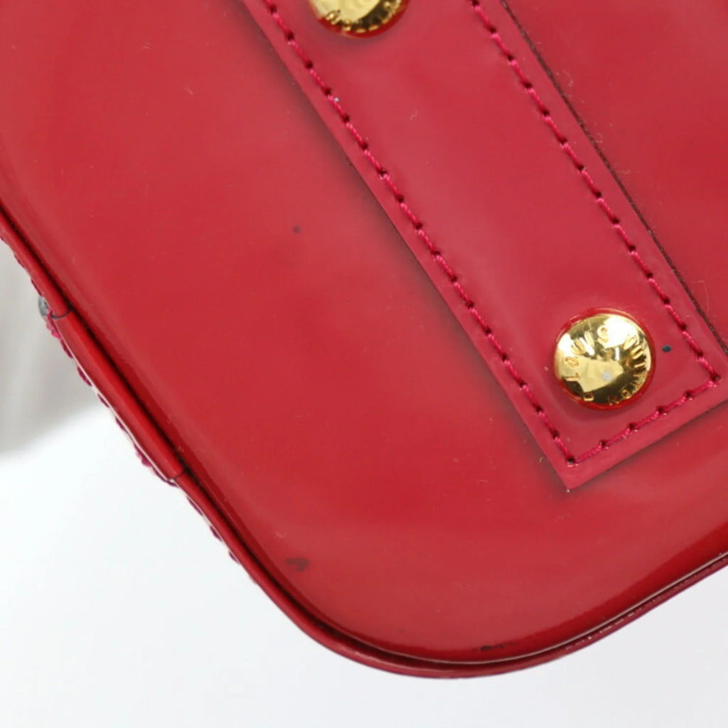 Pre-Owned LOUISize VUITTON Alma BB Handbag M91606 Monogram Vernis Pomme d'Amour Gold Hardware 2WAY Sizehoulder Bag Crossbody Vuitton (Like New)