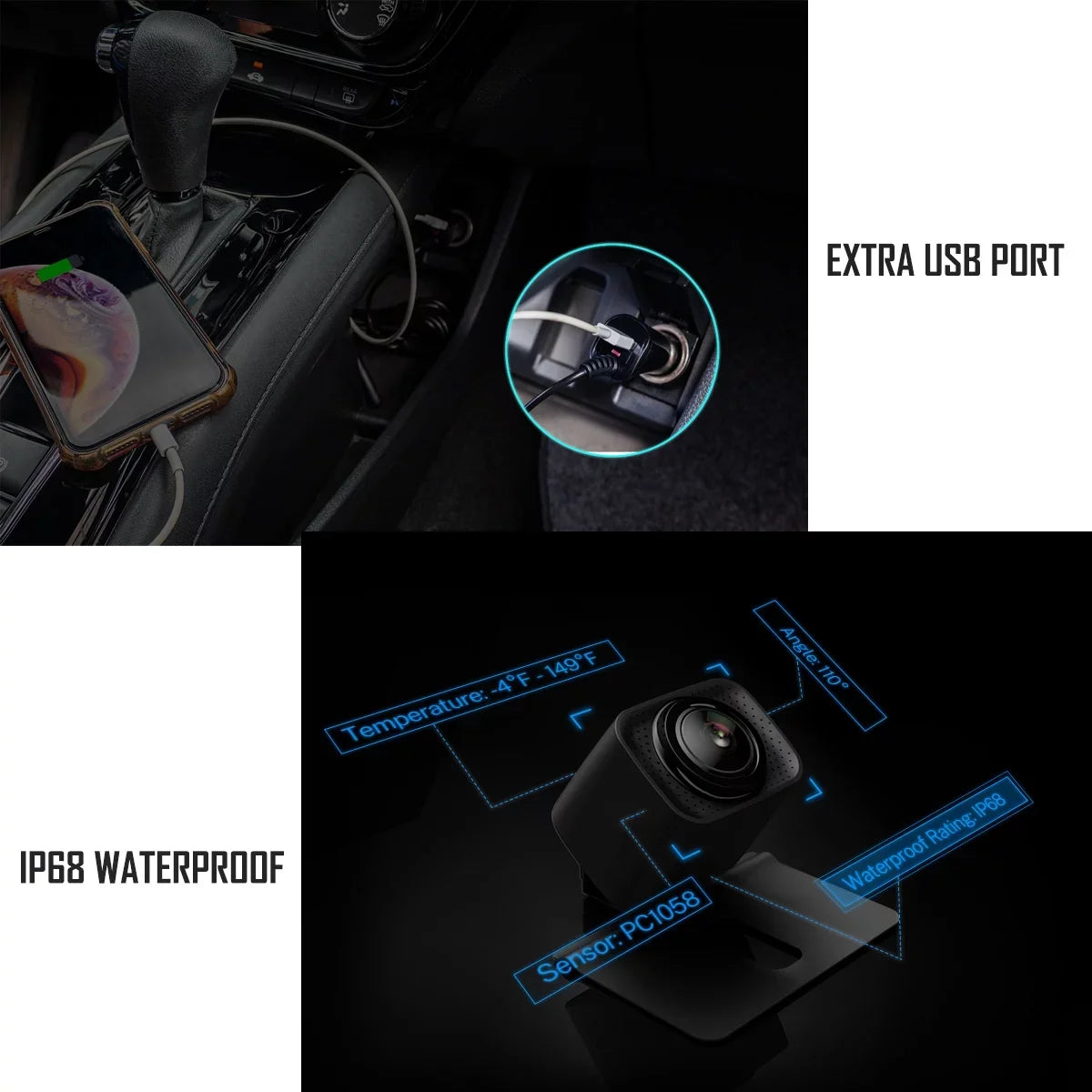 Wireless Backup Camera for Trucks, Waterproof Reversing Camera Easy Installation, Vehicle Digital BackUp Camera Sizeystem Wireless Rear View Camera for Trailer