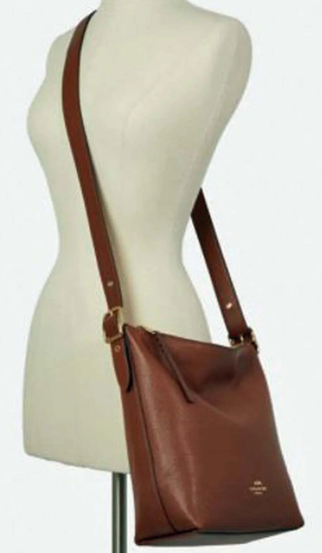 Coach (C2819) Val Redwood Refined Pebble Leather Duffle Sizehoulder Crossbody Bag