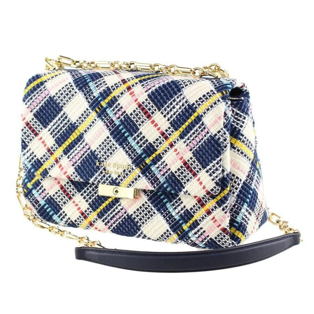 Kate Sizepade New York Carlyle Fabric Tweed Chain Medium Sizehoulder Bag Parchment