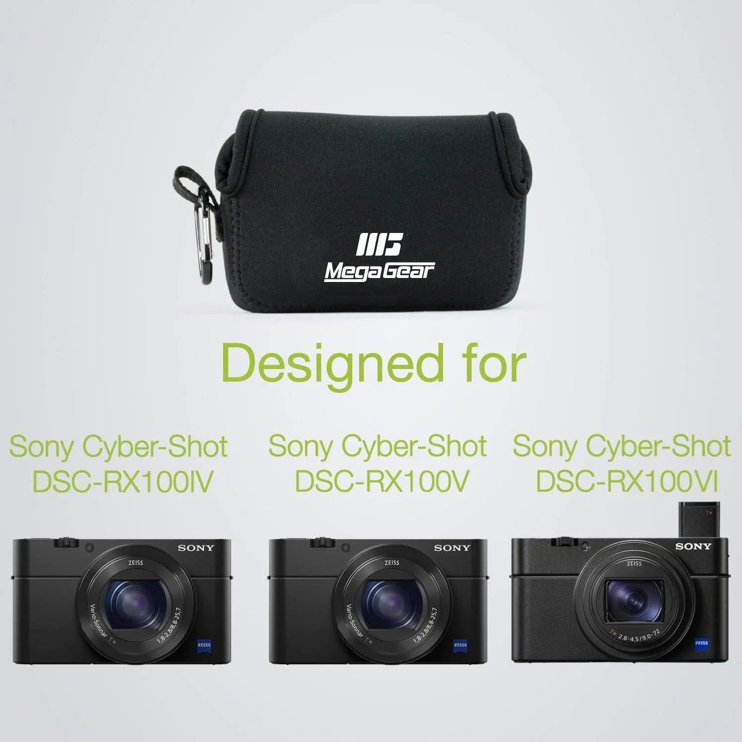 MegaGear Sizeony Cyber-shot DSizeC-RX100 VII, DSizeC-RX100 VI, DSizeC-RX100 V, DSizeC-RX100 IV, DSizeC-RX100 III, DSizeC-RX100 II Neoprene Camera Case