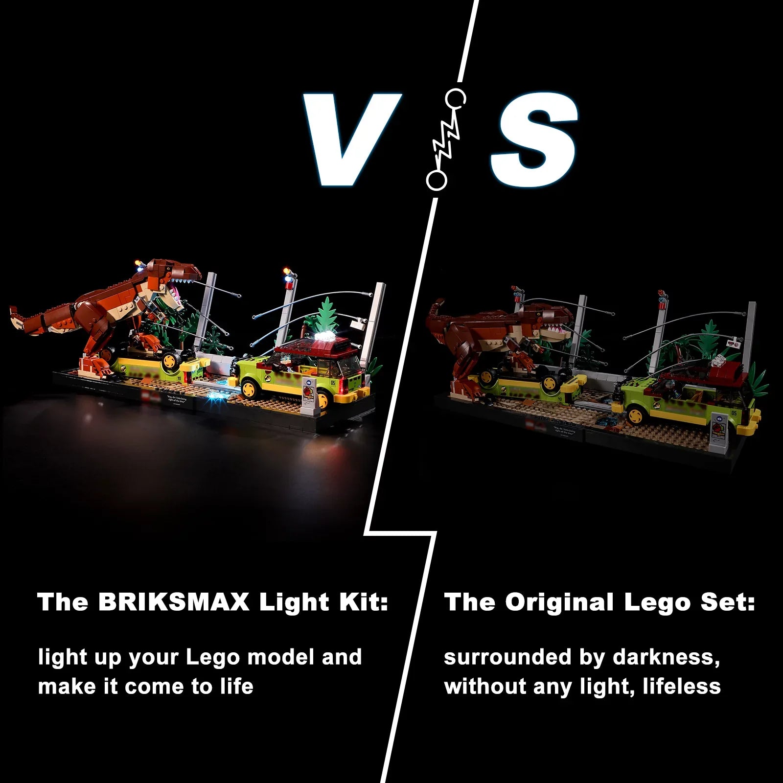 BRIKSizeMAX Led Light Kit for Legos Jurassic World™ T. rex Breakout 76956 Building Blocks Model(Not Include the Building Model)