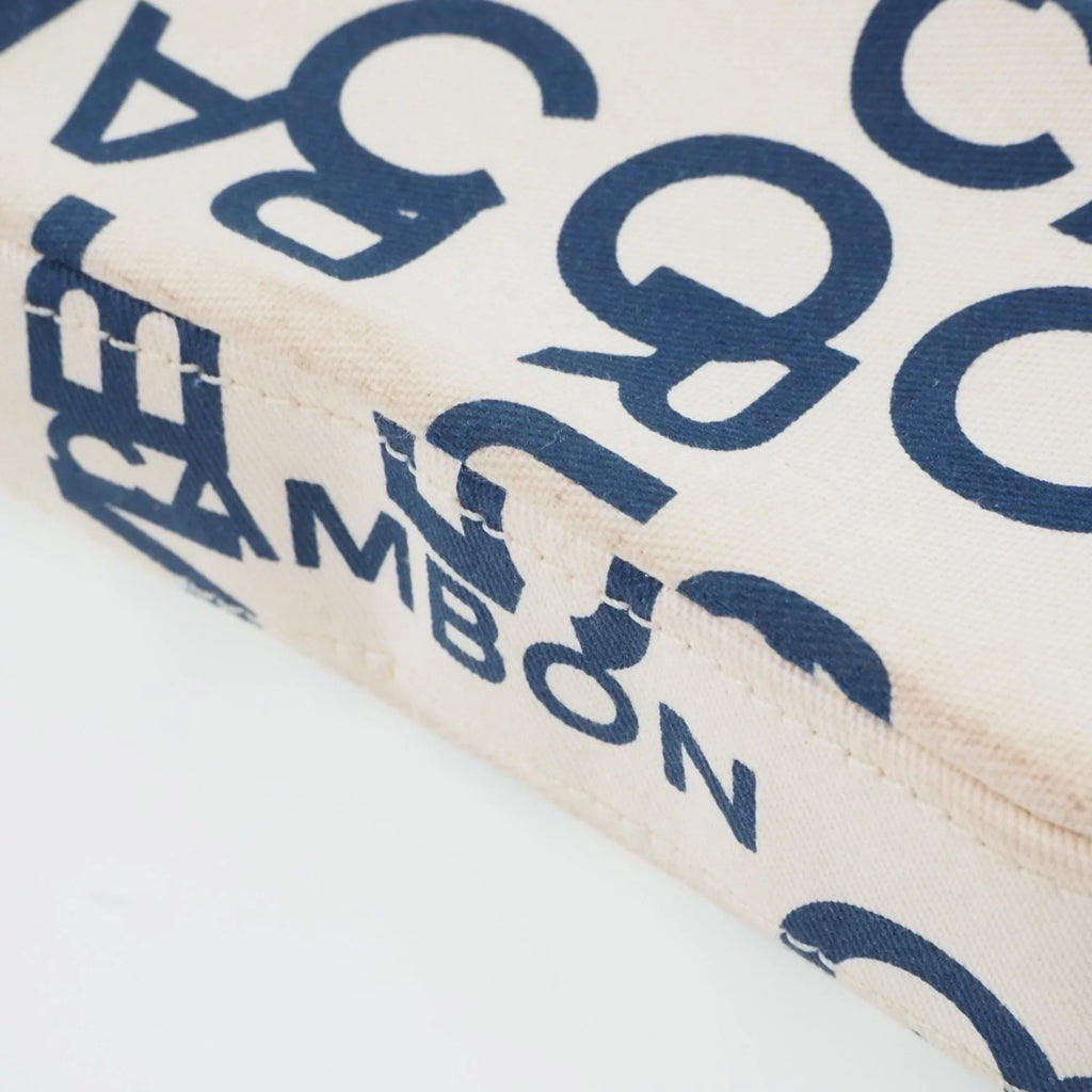 Pre-Owned Chanel Chain Pouch Canvas Ivory/Blue Women's (Good)