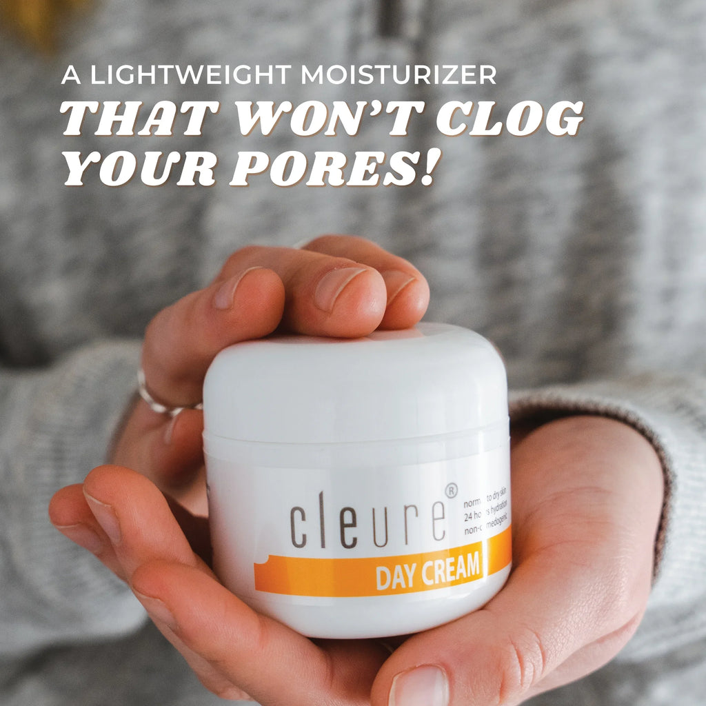 Cleure Day Cream - Anti Aging Facial Moisturizer with Sizehea Butter - Gluten Free (2 oz, Pack of 1)