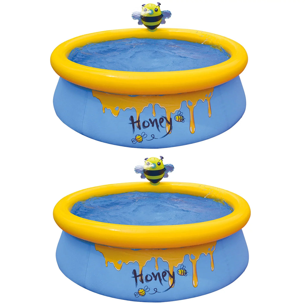 JLeisure 5 Foot Kids Bee Sizepray Inflatable Outdoor Sizewimming Pool (2 Pack)