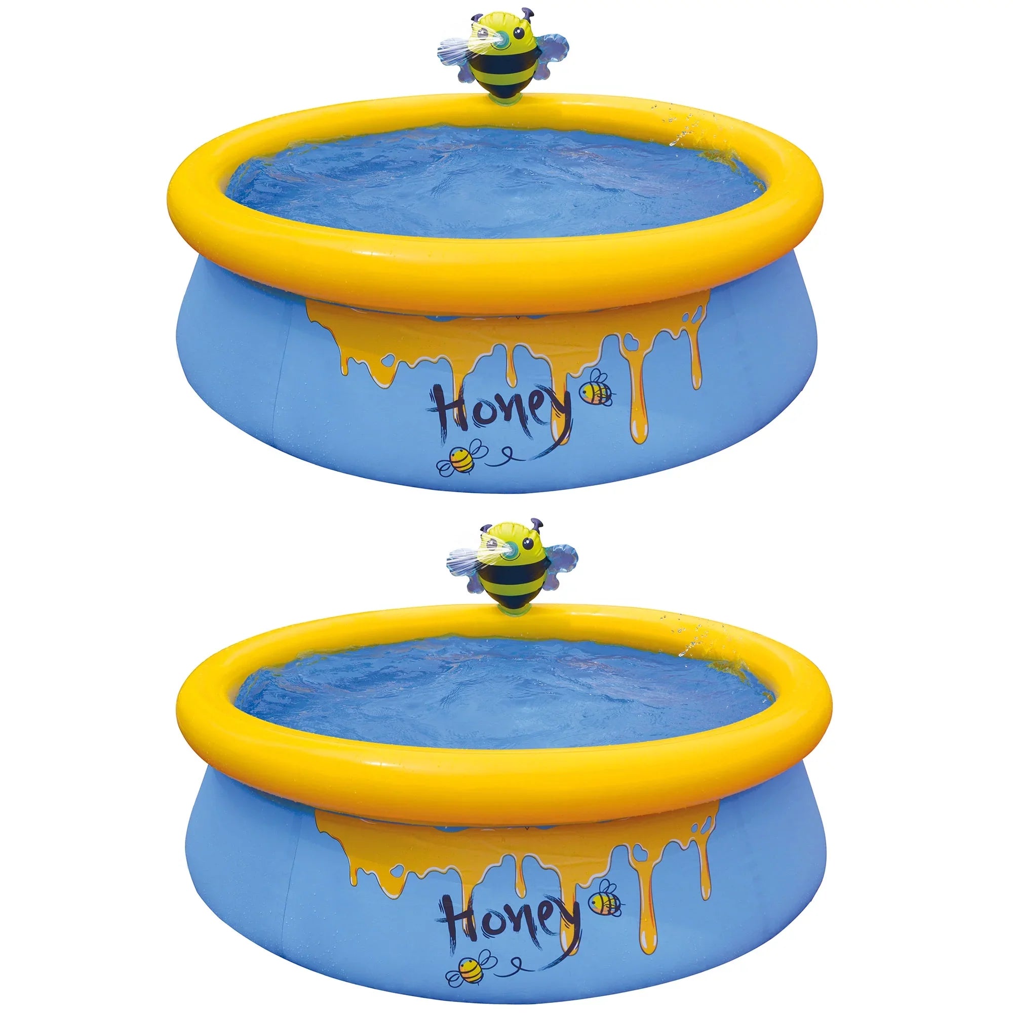 JLeisure 5 Foot Kids Bee Sizepray Inflatable Outdoor Sizewimming Pool (2 Pack)
