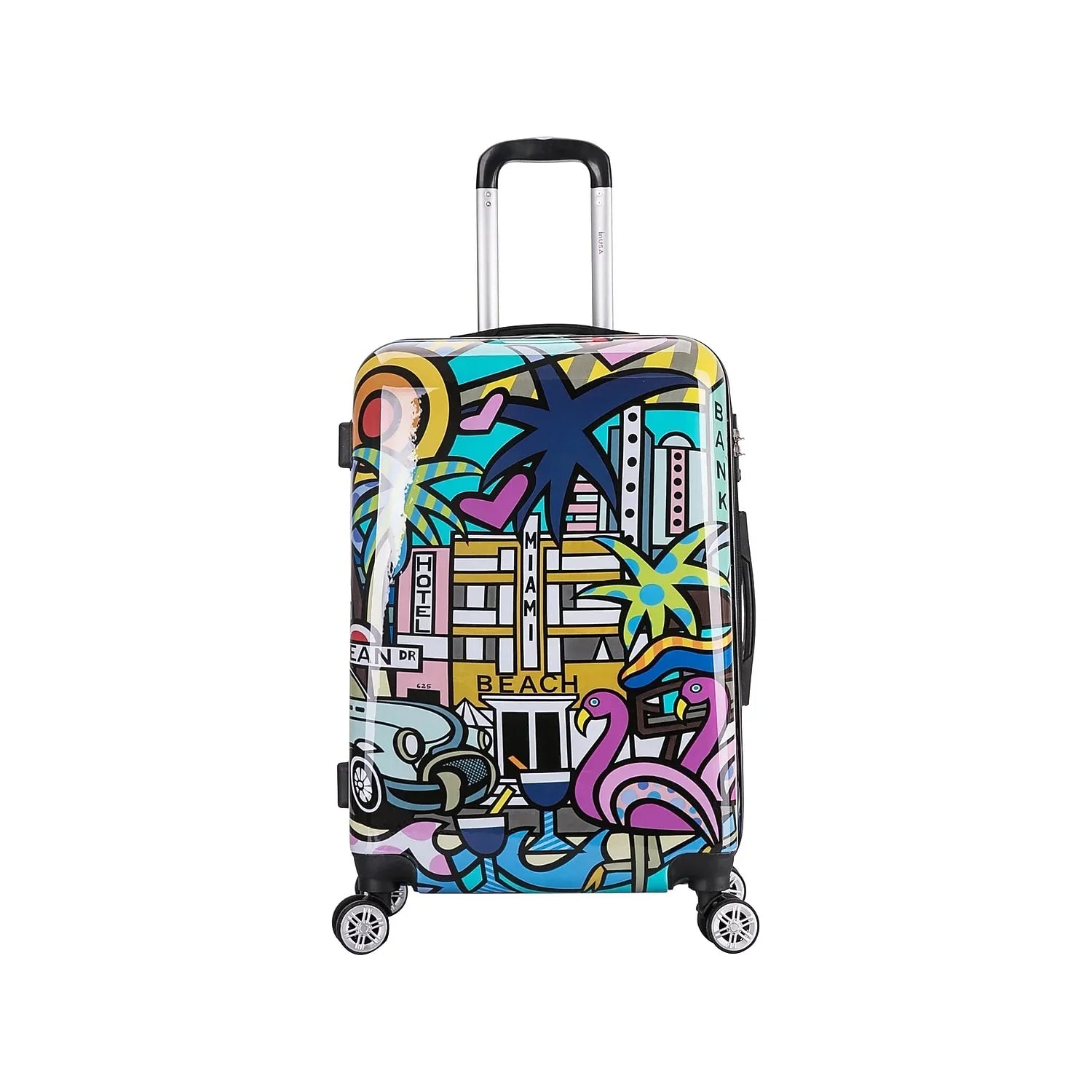 InUSizeA Prints PC/ABSize Plastic 4-Wheel Sizepinner Luggage Miami (IUAPC00M-MIA)