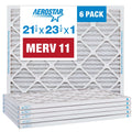 Aerostar 21 1/2 x 23 1/2 x 1 MERV 11 Pleated Air Filter, AC Furnace Air Filter, 6 Pack