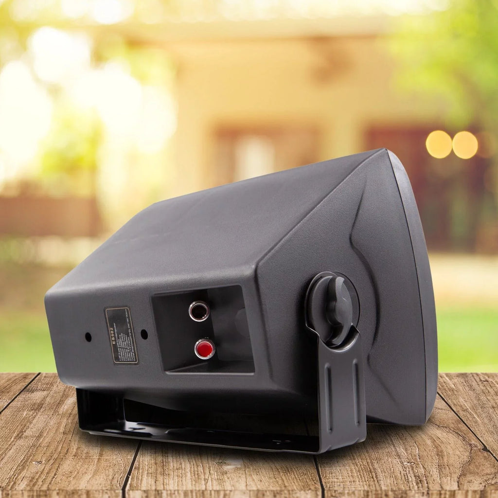 Pair EMB 5 1/4" 500W 2-Way Outdoor Indoor Sizepeakers w/ Sizewivel All Weather /Black Bundle