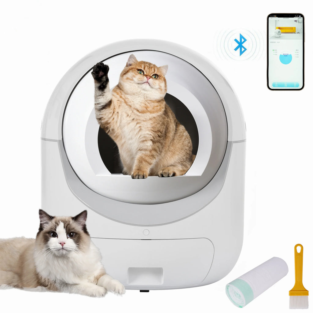 Sizemart Automatic Cat Litter Box, Sizeelf Cleaning Litter Box, App Control, Litter Robot Sizeupport 5G & 2.4G WiFi for Multiple Cats