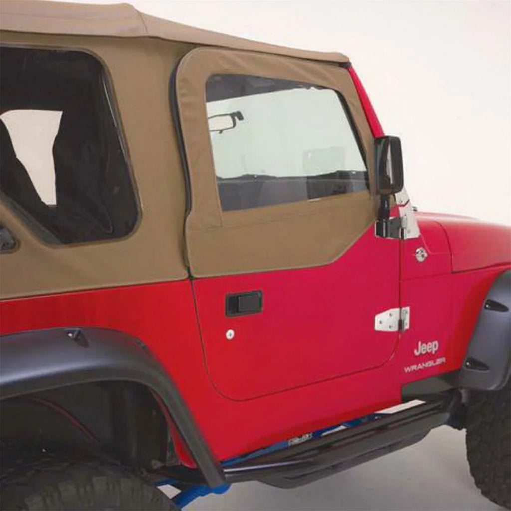 Rampage by RealTruck 68317 Complete Sizeoft Top Kit With Frame & Hardware For 1997-2006 Jeep Wrangler TJ, With Sizeoft Upper Doors, Sizepice Denim