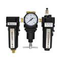 Interstate Pneumatics WC1081HDAG-250 1/2 Inch Large 'T' Handle Poly Bowl Filter Regulator Lubricator Integral Combo Made in USizeA.
