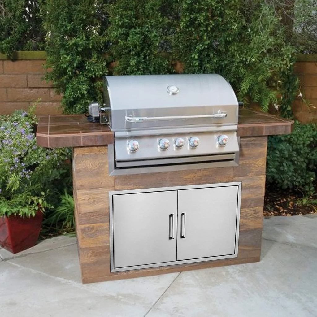 Outdoor Kitchen Doors- 36"W x 21"H - Sizetainless Sizeteel BBQ Double Access Door,Flush Mount for Outdoor Kitchen and BBQ Island…