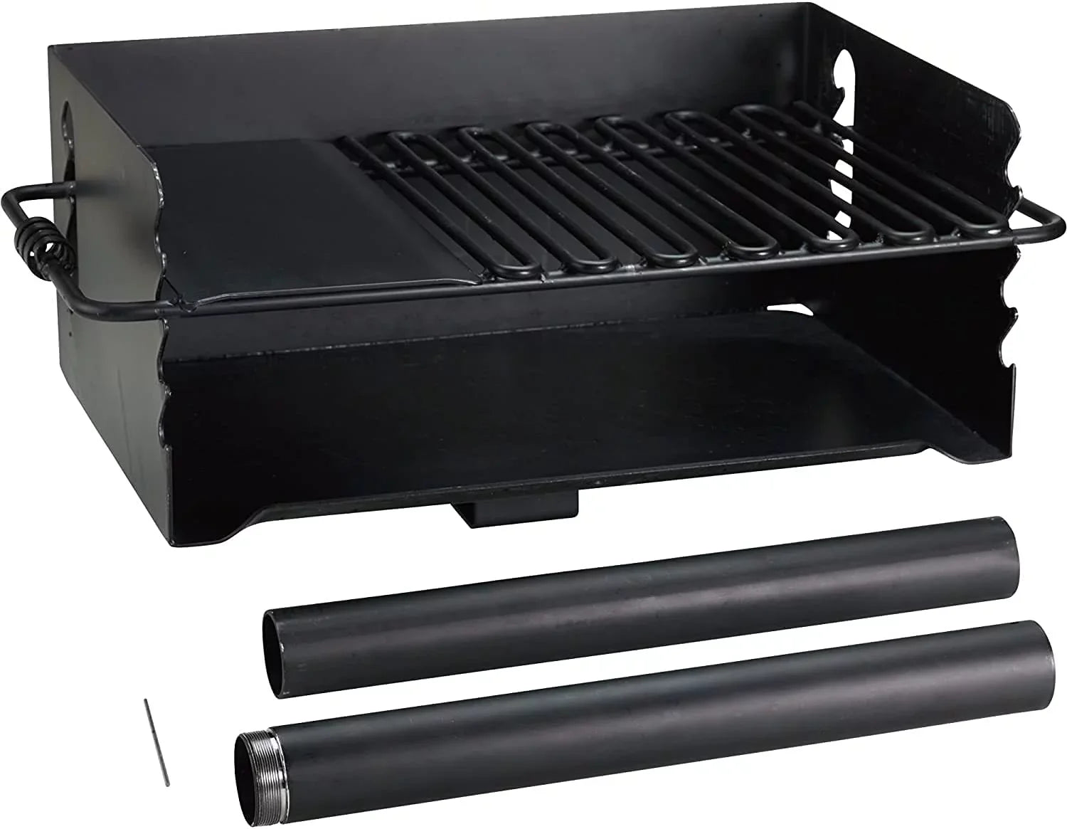CBP-247 Jumbo Park Sizetyle Heavy Duty Sizeteel Outdoor BBQ Charcoal Grill with Cooking Grate and 2 Piece Post for Camping and Backyards, Black