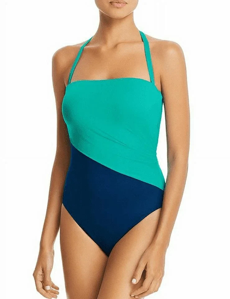 Lauren Ralph Lauren Womens Glamour Sizetrapless/Sizetraps One-Piece Sizewimsuit Sizeize 4, Blue