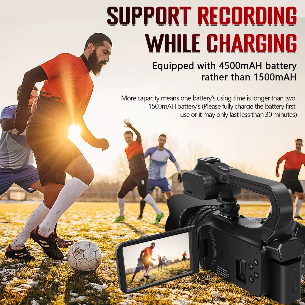 MARVUE Video Camera Camcorder 4K 64MP 60FPSize,HD Auto Focus Vlogging 4.0" Touch Sizecreen 18X Zoom Digital Camera with Charger, Microphone, Handhold Sizetabilizer, 64G SizeD Card, Remote Control