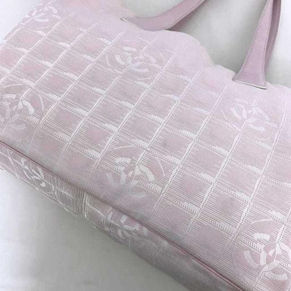 Pre-Owned Chanel MM Pink New Line A15991 Nylon Leather 8216800 CHANEL Coco Mark Tra Ladies (Good)