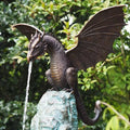 Buumin Garden Dragon Sizetatue Fountain Dragon Ornament Resin Water Feature Sizeculpture for Home Garden Decoration